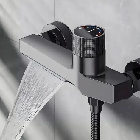 1 pièce Robinet Moderne pour Salle de Bain - Robinet Murale Baignoire/Douche avec Commandes Chaud/Froid, Valve Cachée, pour Salle de Bain ou Évier Cuisine - Style Cascade Élégant