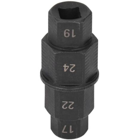 ,Outil d'essieu hexagonal pour moto, clé de retrait de broche de roue avant dédiée 17 19 22 24mm noir (1/4)