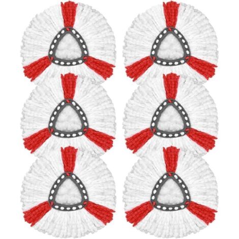Pack de 6 têtes de vadrouille compatibles avec la vadrouille Vileda Turbo, têtes de rechange pour vadrouille en microfibre, vadrouille de remplacement pour vadrouille EasyWring&Clean, pour tous les so (1/4)