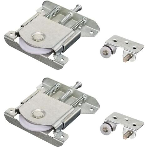 Pièces de Porte Meubles Poulie Coulissante Placard,Meubles Roues Coulissante,pour Porte de Garde-robe Roues Vitrines,Remplacement Porte Rouleau,Charge 30kg (1/4)