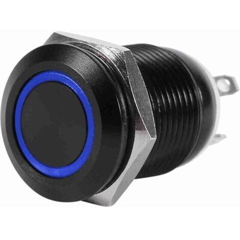 Interrupteur momentané à LEDInterrupteur à Bouton-poussoir à LEDInterrupteur momentané à LED, Anneau 2A 3Vdc LED 12Mm Interrupteur momentané étanche pour Voiture à LED (1/4)