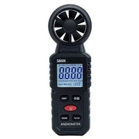 Anémomètre numérique portable 3 en 1, mesure la vitesse, la force et la température du vent de 0 à 45 m/s, idéal pour la navigation et le pilotage.