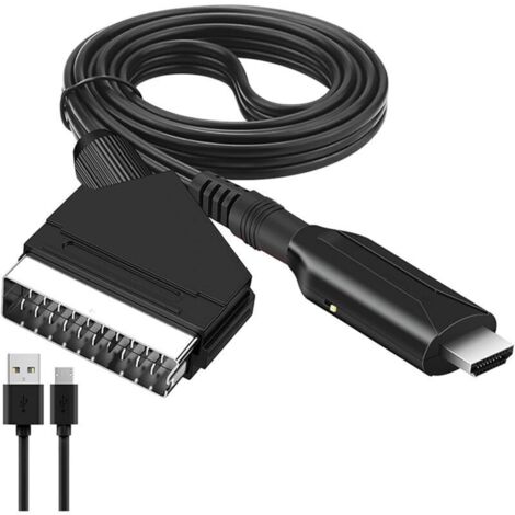 Adaptateur Péritel vers HDMI, Convertisseur HDMI vers Péritel, Scart vers Hdmi Convertisseur, avec câble HDMI, pour Full HD TV 720P/1080P,Audio Vidéo pour Lecteur DVD Blu-Ray STB VHS Xbox PS3