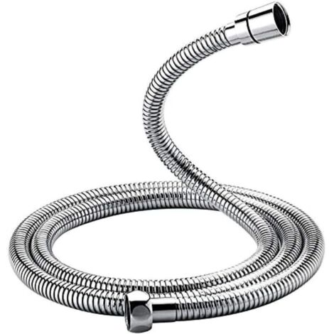 Flexible de Douche Universel (G1/2 pouces, 2M), Tuyau de Douche Anti-Torsion et Anti-Pliure, Acier inoxydable/Chrome (1/4)
