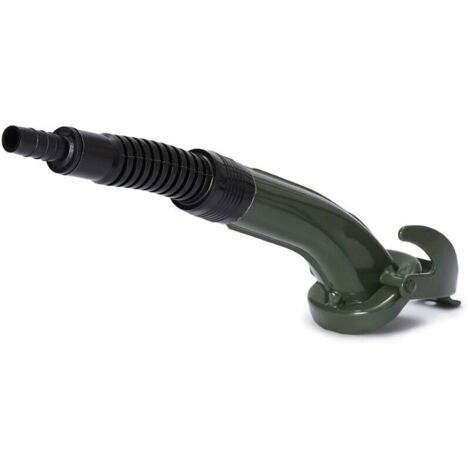 Bec verseur en métal diesel flexible conçu pour les bidons de carburant diesel bidons d'essence protection contre l'erreurs de remplissage vert adapté aux bidons métalliques de 5,10 et 20l (1/4)