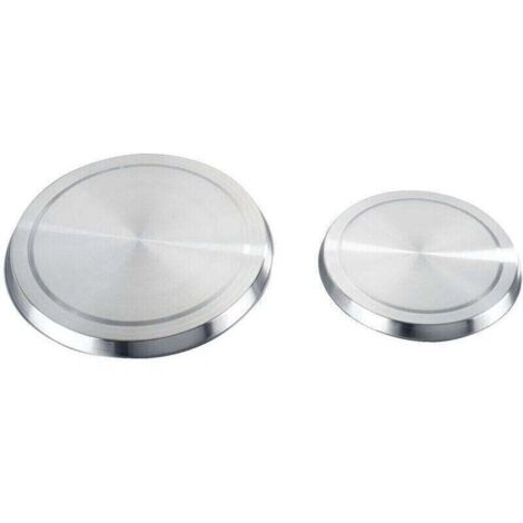 Protection Cuisinière électrique, couvre plaque en acier, Lot de 4, Acier inox, ø16 et 20 cm, mat (1/4)
