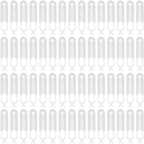 Clips lumineux de noël en plastique, 60 pièces, souples, flexibles, imperméables, petits crochets, décoration d'arbre, blanc (1/4)