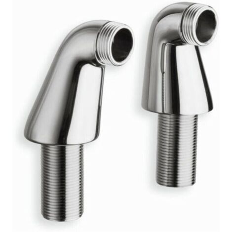 colonnettes chrome pour baignoire - LOT DE 2-inclinées- excentriques- mâle 20x27 (3/4) aux 2 extrémités (1/4)