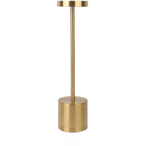 Lampe De Table Sans Fil Led, Petite Lampe De Bureau En Métal Rechargeable, 2 Niveaux De Gradation, Hôtel Moderne Restaurant Chambre À Coucher(Or) (1/4)