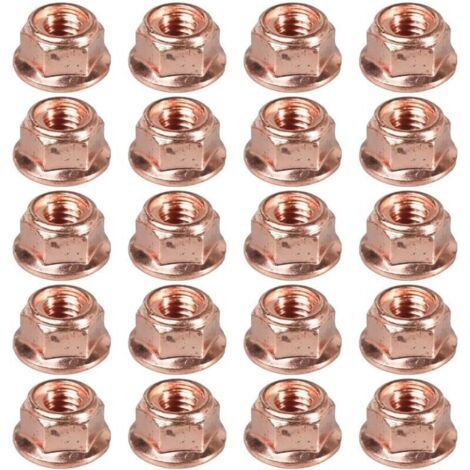 20pcs ecrou collecteur echappement m8 cuivre M8 x 1.25, écrous turbo d'échappement M8 pour e30 A2001420072 11621711954 (1/4)