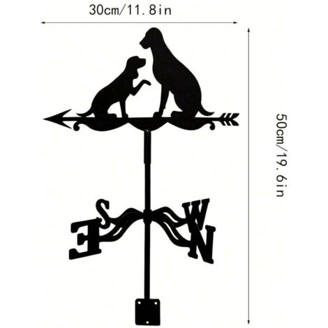 Deux chiens indicateur de direction du vent décoration de jardin indicateur de direction de cour bannière tapisserie décoration de chambre drapeau (1/4)