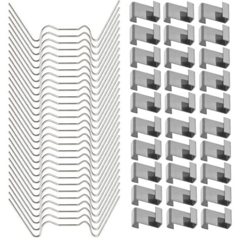 100 Pcs Clips de fixation pour vitre de verre à effet de serre en acier inoxydable (avec 50 clips de fil W pour vitrage en serre et 50 clips de chevauchement en Z pour vitrage de serre) (1/4)