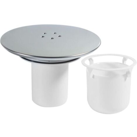 Couvercle de bonde de douche - Couvercle de vidange de douche - 90 mm / 115 mm - Chromé - Fermeture anti-odeurs - Blanc (1/4)