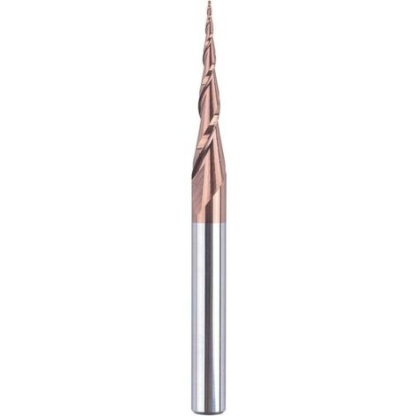 Fraise Conique en Carbure de Tungstène 6mm - Défonceuse avec Revêtement HSi 5,2 Degrés pour la Sculpture 2D et 3D dans le Travail du Bois (1/4)