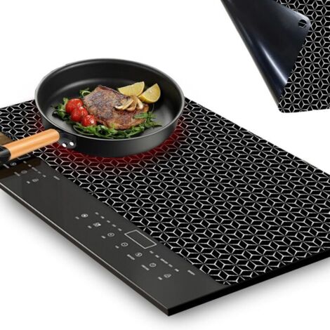52 78cm Tapis de Protection Plaque Induction, Protege Plaque Induction Silicone, Tapis de Cuisson à Induction en Silicone Protection, Protection Anti-Rayures pour Plaque à Induction, Multifonction
