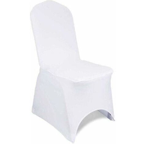 Lot de 10 housses de chaise en tissu élasthanne extensible amovible et lavable pour mariage, banquet, cérémonie, hôtel, salle à manger, fête, décoration (1/4)