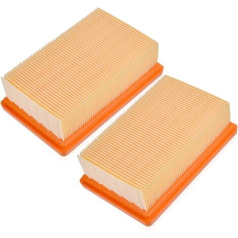 Lot de 2 filtres plissés plats pour Kärcher 2.863-005.0 filtres pour aspirateur Kärcher WD4, WD5, WD6, MV4, MV5, MV6 filtres, pièces de rechange pour aspirateur Kärcher (1/2)