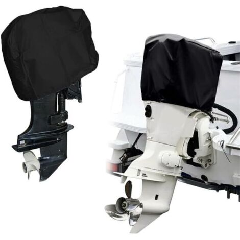 Bâche de Protection pour Moteur Hors-Bord, Housse de moteur hors-bord résistante aux intempéries - 15HP - Noir (1/4)