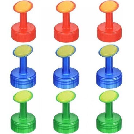 Lot de 9 bouchons d'arrosoir de 28 mm de diamètre intérieur pour arrosoirs de jardinage Rouge Vert Bleu (1/4)