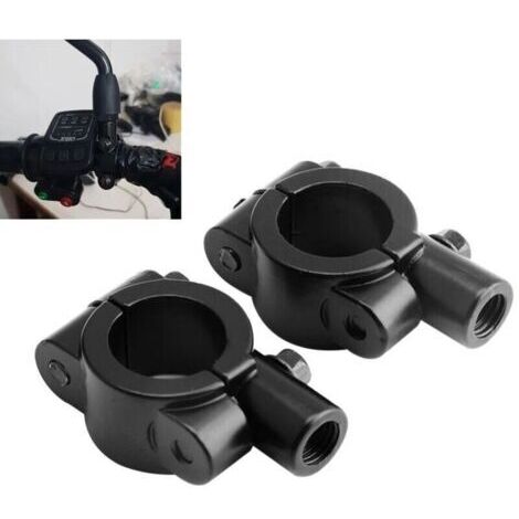 2pcs Support de Rétroviseur de Guidon de Moto, Colliers de Fixation des Miroirs φ22mm (1/4)