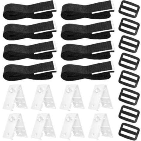 Kit de Fixation pour bâche Solaire de Piscine, kit de Sangles de Couverture Solaire pour Piscine Universelle enterrée Comprenant 8 Sangles en Nylon,8 plaques de Cordon,8 Boucles (1/5)