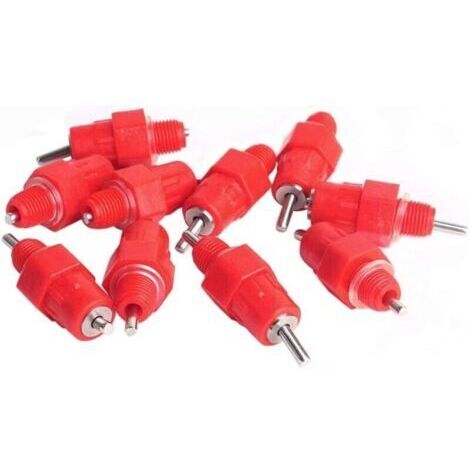 Lot de 20 tétines à eau pour mangeoires à poulets, accessoires pour volailles, style à visser (1/4)