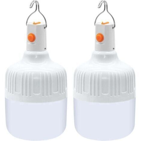 Lot de 2 lanternes de camping (150 W), lampe portable avec piles rechargeables USB, super lumineuses, pour extérieur, camping, tente, terrasse, jardin (1/4)