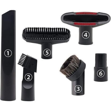 Lot de 6 accessoires pour aspirateurs de 32 mm et 35 mm pour Karcher, Rowenta, Hoover, Xoiture, Bosch, Miele.