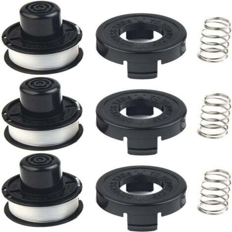 Lot de 3 bobines de fil + couvercle pour débroussailleuse - Modèles A6226, GL250, GL310, GL360 - Rechange facile et rapide. (1/4)