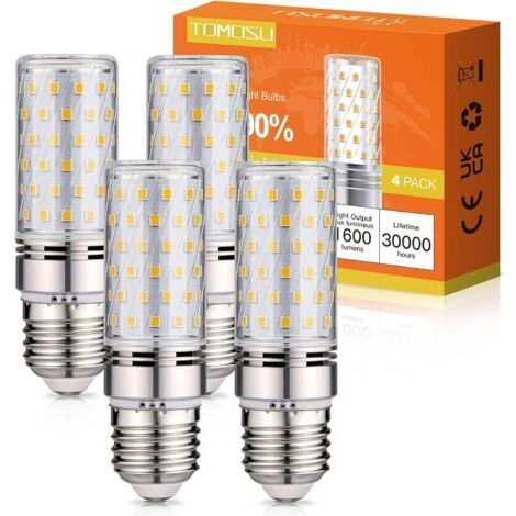 Ampoule LED E27 Blanc Neutre 4000K ，16W Ampoules LED AC 220-240V, Non-dimmable, Gros culot à vis E27 Maïs LED, Lot de 4 (1/5)