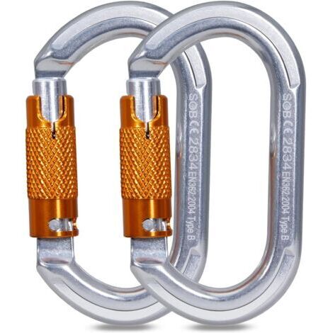 Mousquetons de Verrouillage en Aluminium pour l'Escalade, l'Alpinisme et la Descente en Rappel - Robustes et à Bascule (1/5)