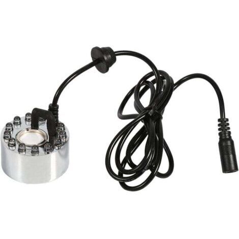 Brumisateur à ultrasons pour fontaine et étang , humidificateur à 12 LED, 24 V, couleur (atomiseur à trois couleurs dégradées), brumisateur à ultrasons