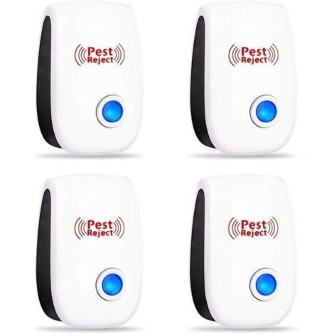 Ultrasonic Rodent Insect Repellent, Mosquito Repellent, Electric Fly Repellent, Mouse, Mosquito, Cockroach, Ant and Spider Repellent Device for Indoor Use, 100% Harmless (4 Packs) (1/4)