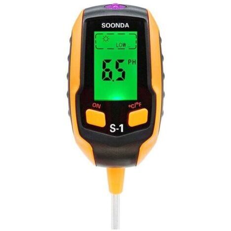 Soil PH Meter, 4 in 1 Digital Soil PH Tester, Soil Moisture Light PH Temperature Tester, Garden Tool Sets for Plant Care (1/4)