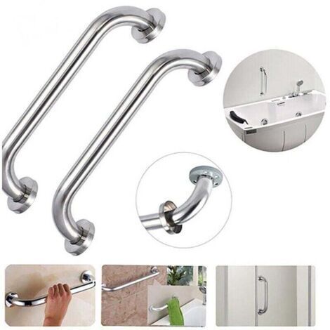 2pcs 20 cm Barre d’Appui Douche Poignée de Baignoire en Acier InoxydableBarres Porte-Serviettes Poignée de Douche Barres de Sécurité Murale pour Enfants Enceintes Handicapés Personnes Agées (1/5)
