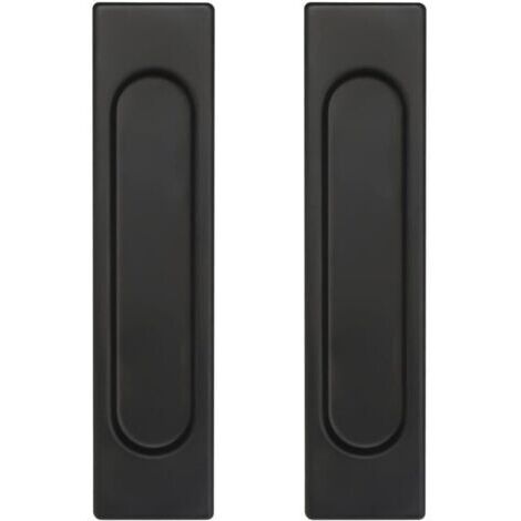 Poignée Porte Coulissante, Lot de 2 Poignées de Porte Coulissantes Autocollantes d'Aluminium Noir Sans Perforation, Poignée pour Portes de Balcon Portes Coulissantes Tiroir (1/4)