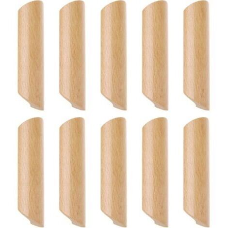 Lot de 10 Poignées de Placard en Bois Forme Éventail Poignée pour Meuble Tiroir avec Vis Entraxe 160mm (1/4)