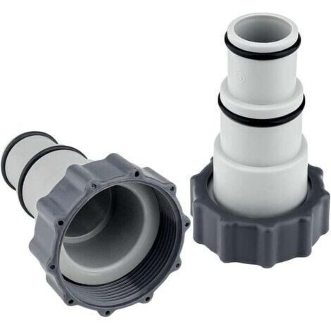 Swimming pool hose adapter, 2 pieces hose adapter swimming pool adapter A for 32-38 mm swimming pool for pumps swimming pool accessories with thread, sealing ring (1/4)