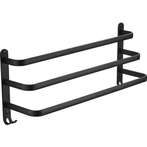 Support de rangement pour salon - Porte-serviettes mural en aluminium - 50x24×14,4 cm, 1 pièce (1/5)