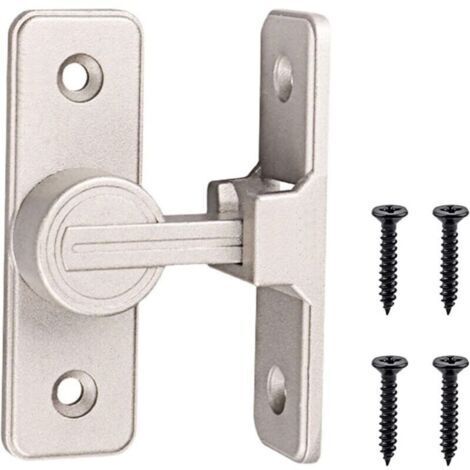 Serrure de fermeture de porte intérieure coulissante éclairée à 90 °, crochet de porte plat, boulon de verrouillage, loquet antivol (1/4)