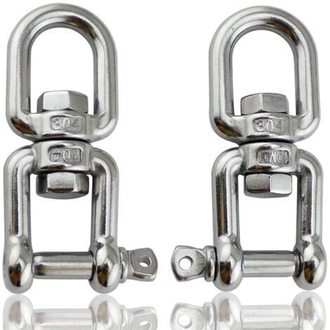M8-2 pièces Manille De Levage, Manille Inox, Anneau Pivotant œIl à œIl, pour Chaise Suspendue, Sac de Sable, Industrie, Voyages, Pêche, Outils D'alpinisme (1/5)
