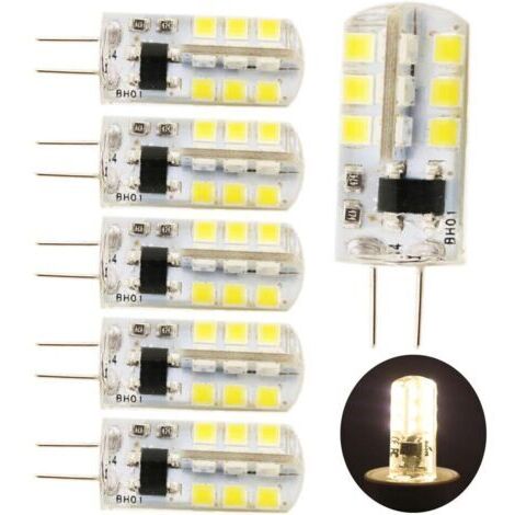 Lot de 5 ampoules LED G4, 220 V CA, 3 W, lampe LED/halogène, lumière blanc chaud 3000 K. Convient pour les maisons et les appareils ménagers. (1/4)