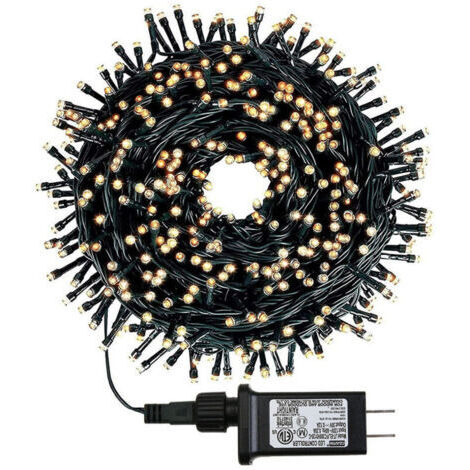 Guirlande Lumineuse LED 20M200pcs Arbre de Noël Fil de Cuivre Blanc Chaud Vert Foncé (1/5)