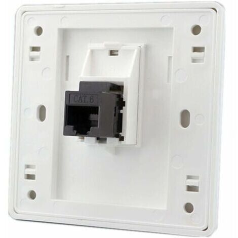 Prise réseau double passage Gigabit CAT6 femelle vers femelle RJ45 LAN panneau avant prise Internet droite, 86x86mm 1pc (1/5)