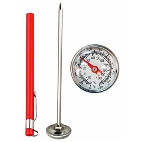 Thermomètre de sol écologique en acier inoxydable SS304 Étanche Plage de température 0°C à 220°C Précision ±2°C (1/5)