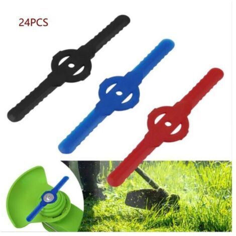 Lot de 24 couteaux de débroussailleuse rouge - Coupe-bordure en plastique - Outil de jardin - Lame de rechange pour coupe-bordure sans fil-- (1/5)