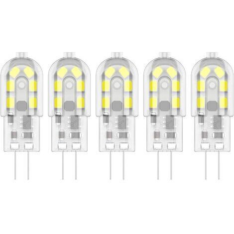 5X G4 LED Bulb 3W Ampoule LED 12 SMD 2835LEDs Blanc Froid 6000K Lumiere LED 200LM Ampoule Lampe Équivalent à Lampe Halogène 20W AC/DC12V (1/5)