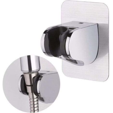 Support de douche, Autocollant Support de Pomme de Douche Mural Détachable Avec à Angle Réglable, Imperméable, Heavy Duty, mural pour salle de bain Hôtel,1PCS (1/4)