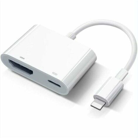 Adaptateur Lightning vers HDMI 1080p Connecteur MFi pour iPhone/iPad Plug and Play Compatible TV/Moniteur/Projecteur