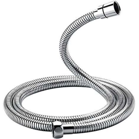 G851-20, Flexible de Douche Universel (G1/2 pouces, 2M), Tuyau de Douche Anti-Torsion et Anti-Pliure, Acier inoxydable/Chrome (1/4)